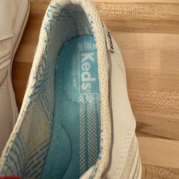 Keds Womens Size 6 White Leather Sneakers Casual Lace Up Shoes - Picture 6 of 6